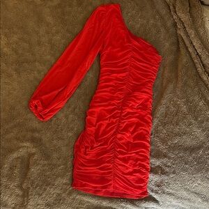 SHEIN  Red One-Shoulder Dress
